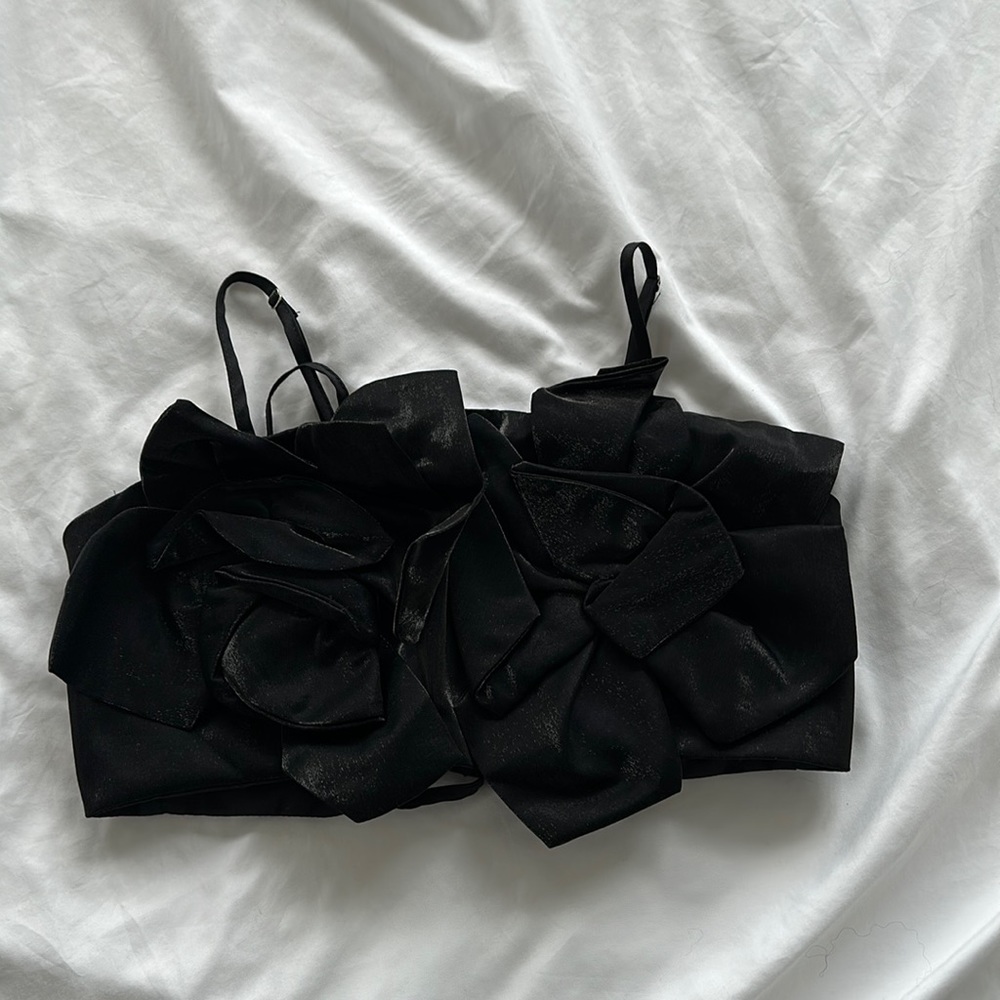 3d floral crop top